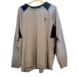 Spyder Active Shirt Men's Large Black Long Sleeve Pullover